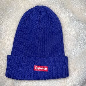 Supreme Overdyed Ribbed Beanie (SS20) in Navy